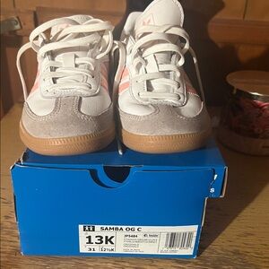 Adidas Kids Samba OG Sneakers - White and Pink